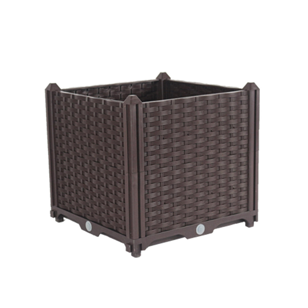 NNEAGS 40cm Raised Planter Box Vegetable Herb Flower Outdoor Plastic Plants Garden Bed