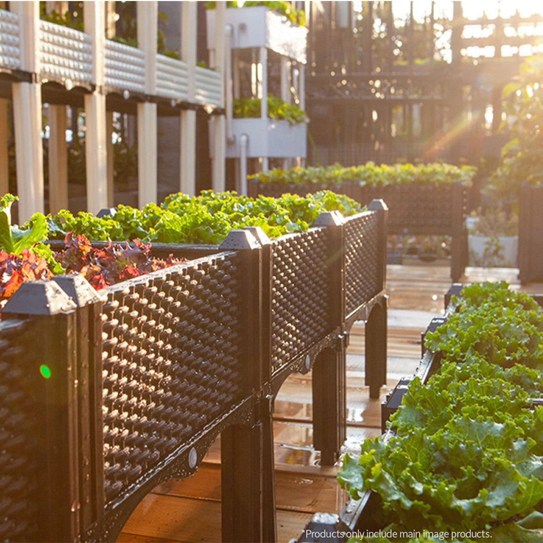 NNEAGS 40cm Raised Planter Box Vegetable Herb Flower Outdoor Plastic Plants Garden Bed