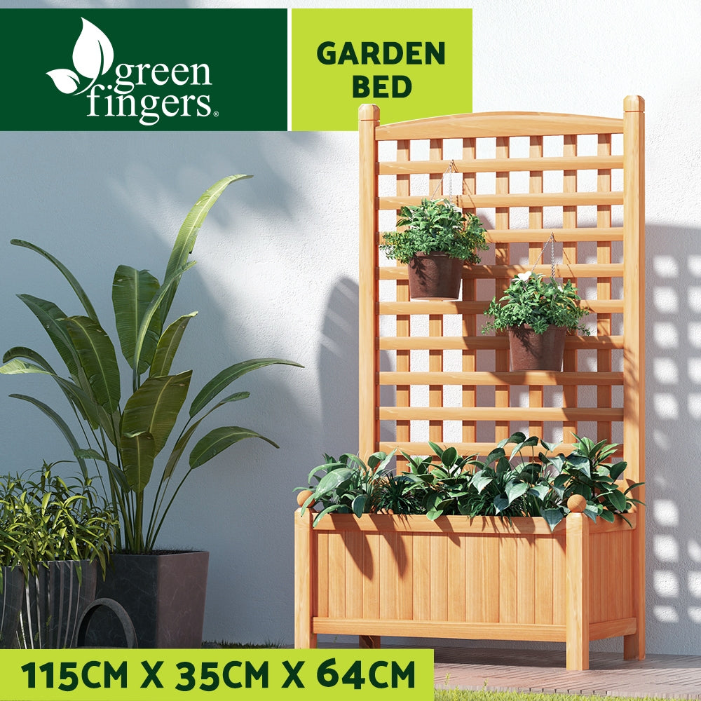 NNEDSZ Garden Bed Raised Wooden Planter Box Vegetables 64x35x115cm