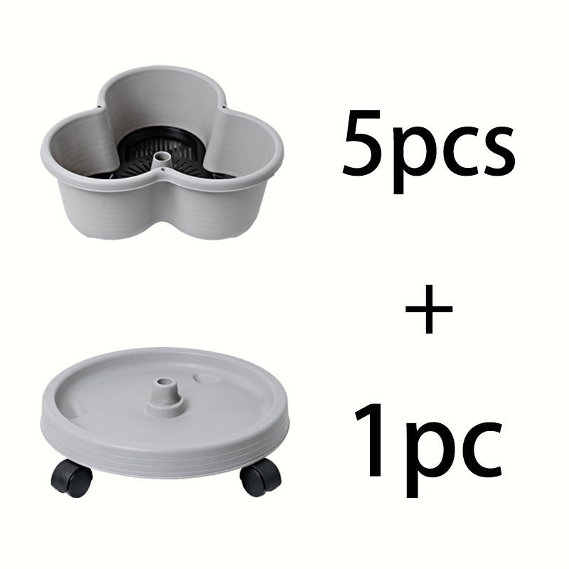 Stackable Self-Watering Plastic Planters (6 pcs)