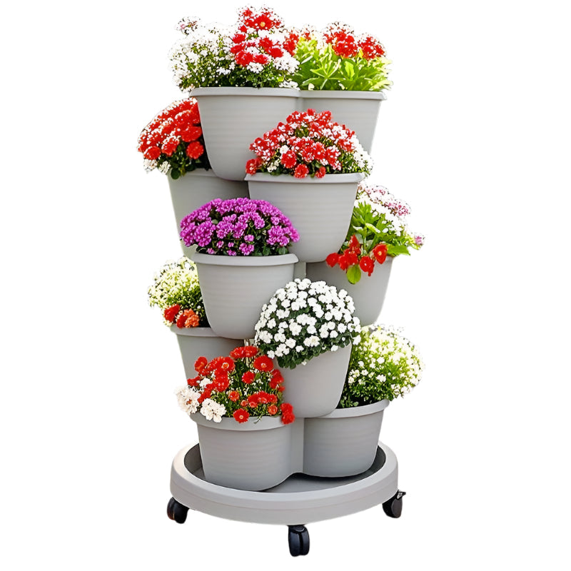 Stackable Self-Watering Plastic Planters (6 pcs)
