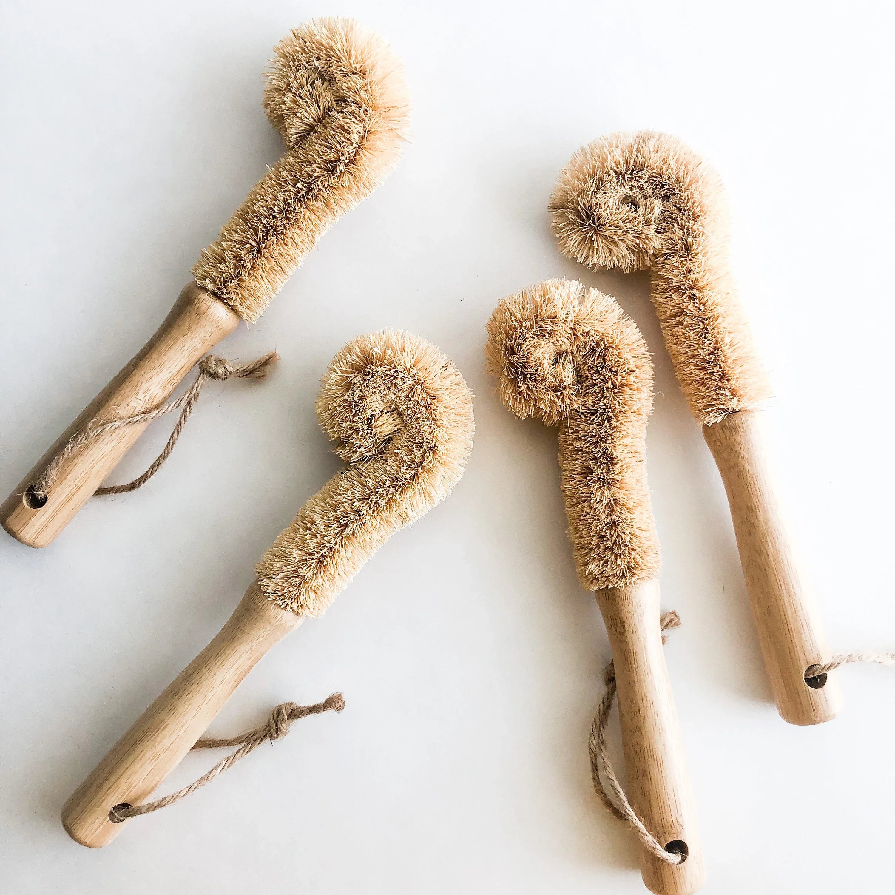 Natural Bamboo Coconut Glass Brush - Organic Plastic Free Biodegradable Coconut Kitchen Brush - Zero Waste Living