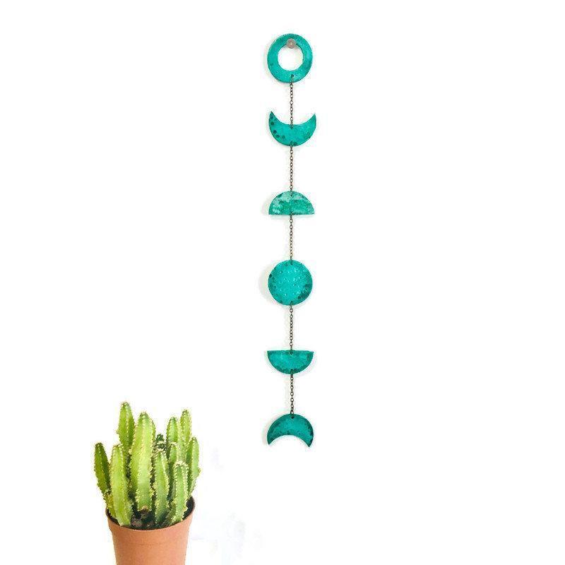 Turquoise Moon Phase Wall Hanging