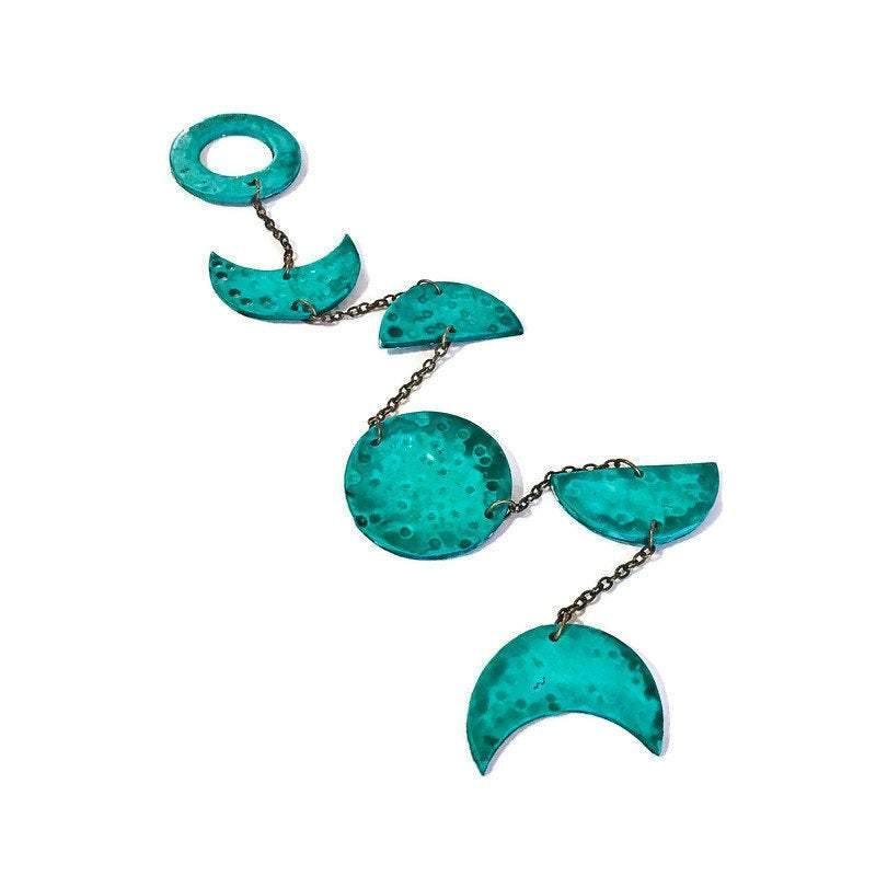 Turquoise Moon Phase Wall Hanging