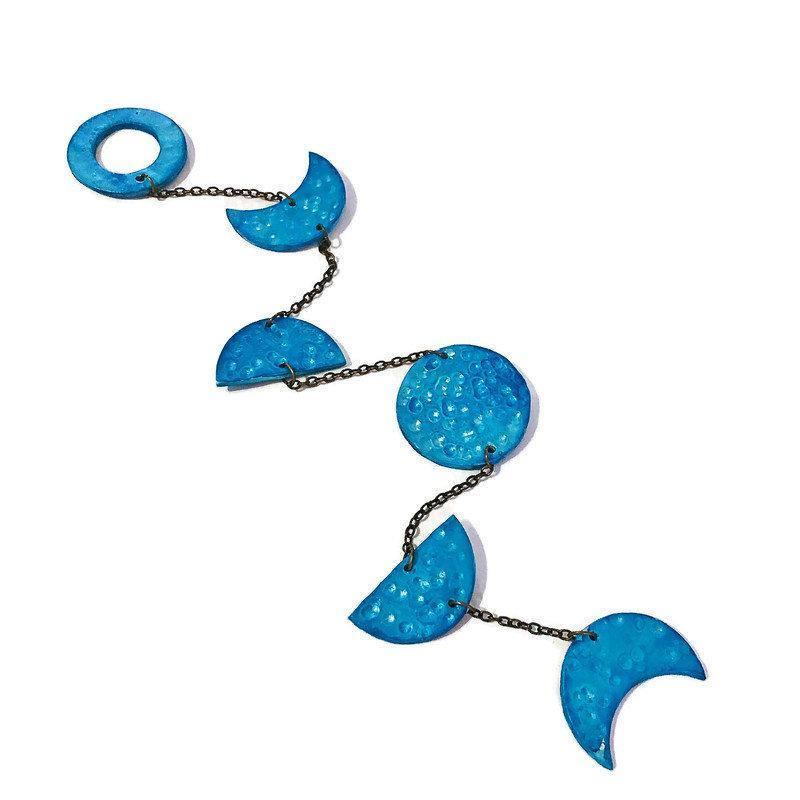 Turquoise Moon Phase Wall Hanging